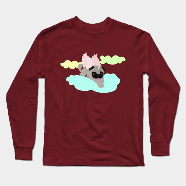 Unipug on a cloud Long Sleeve T-Shirt by LittleAna